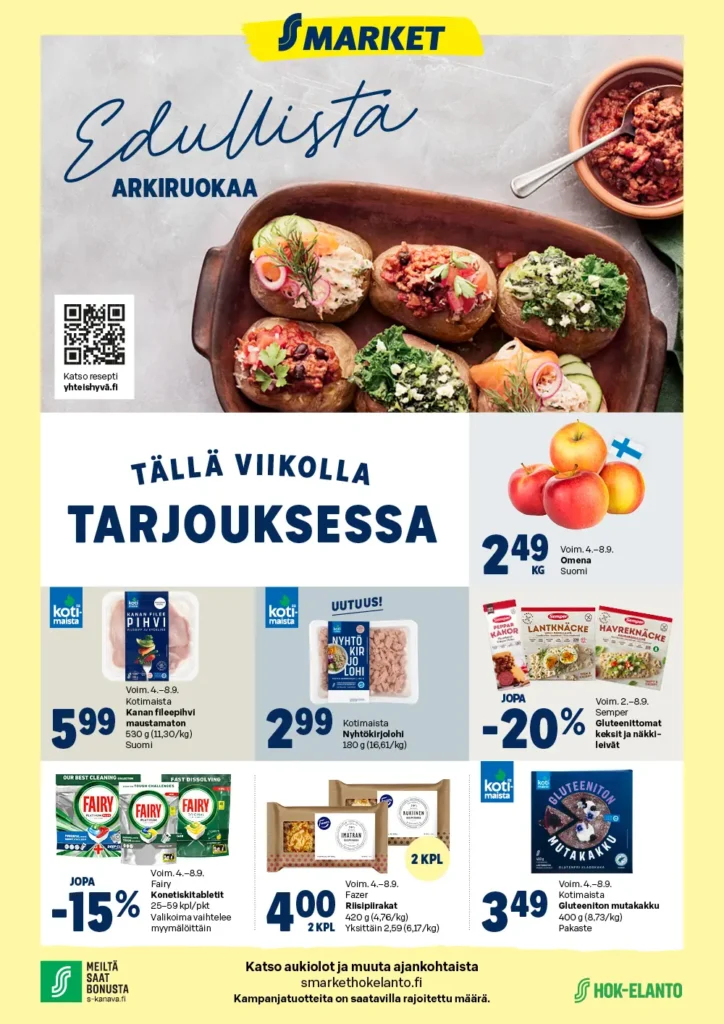 S-market tarjoukset edut voimassa 4.–8.9.2024